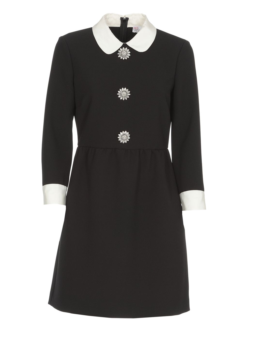 valentino black dress white collar