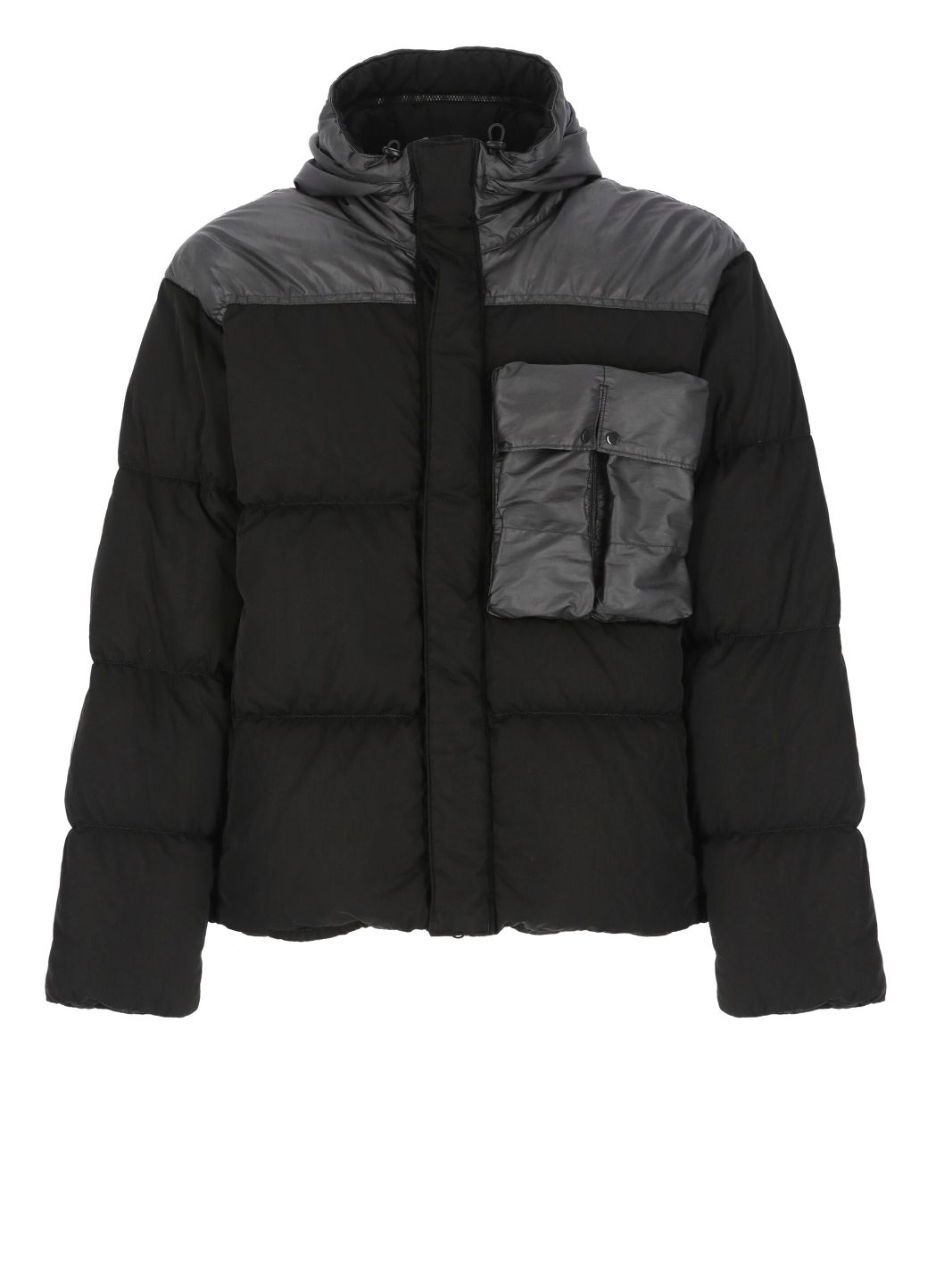 Padded and quilted down jacket