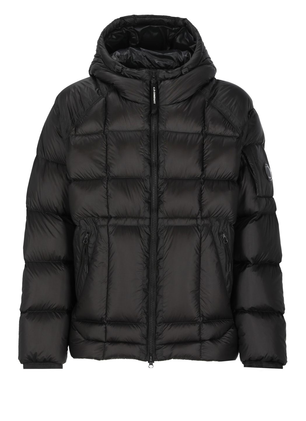 Quilted down jacket with logo