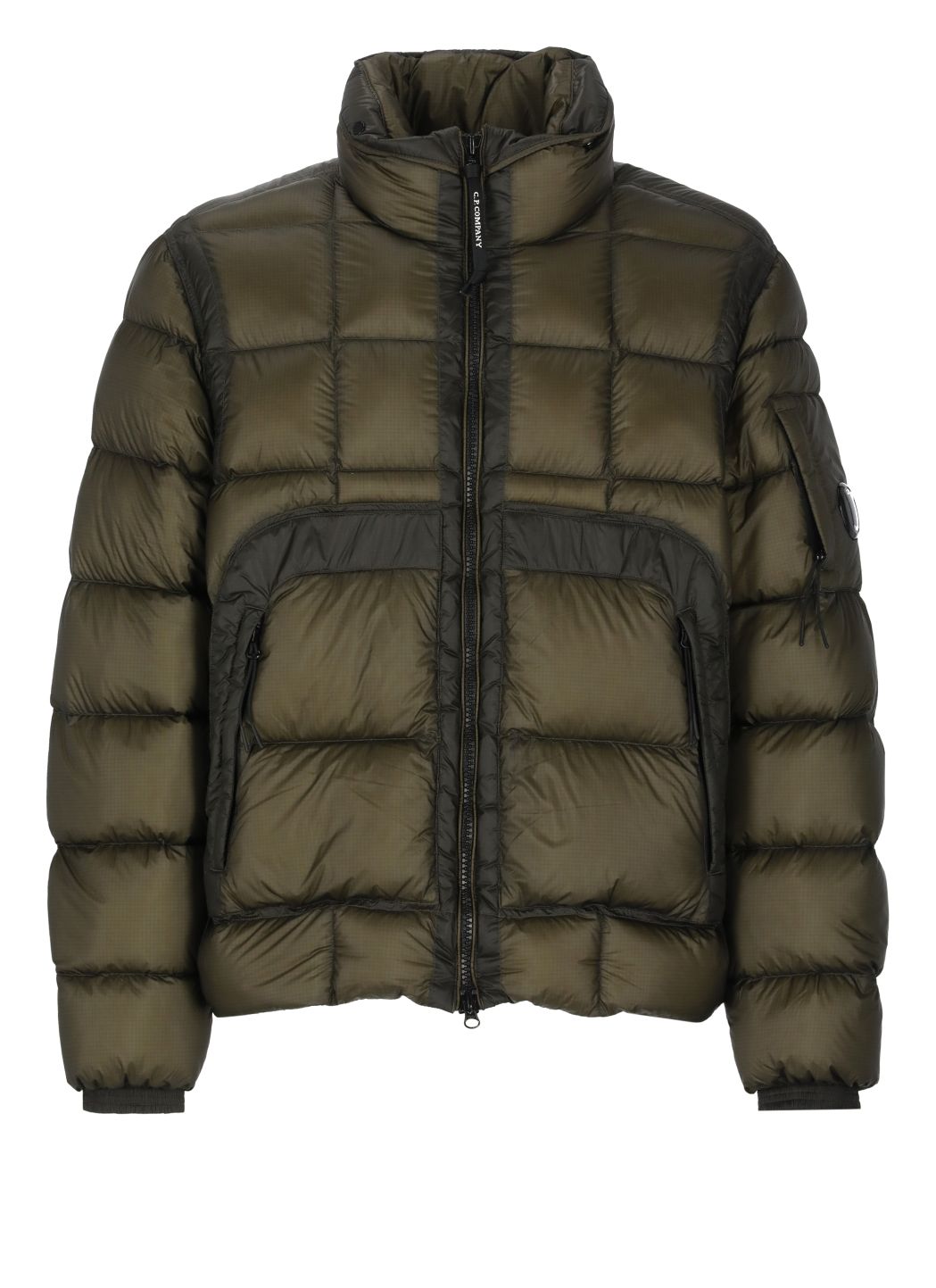 Quilted down jacket with logo