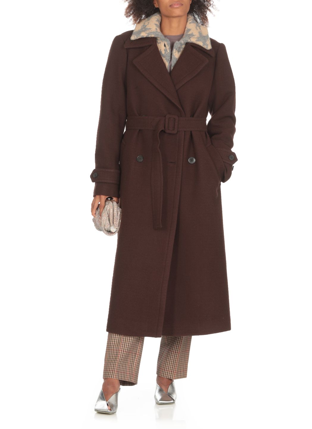 Double-breasted wool coat