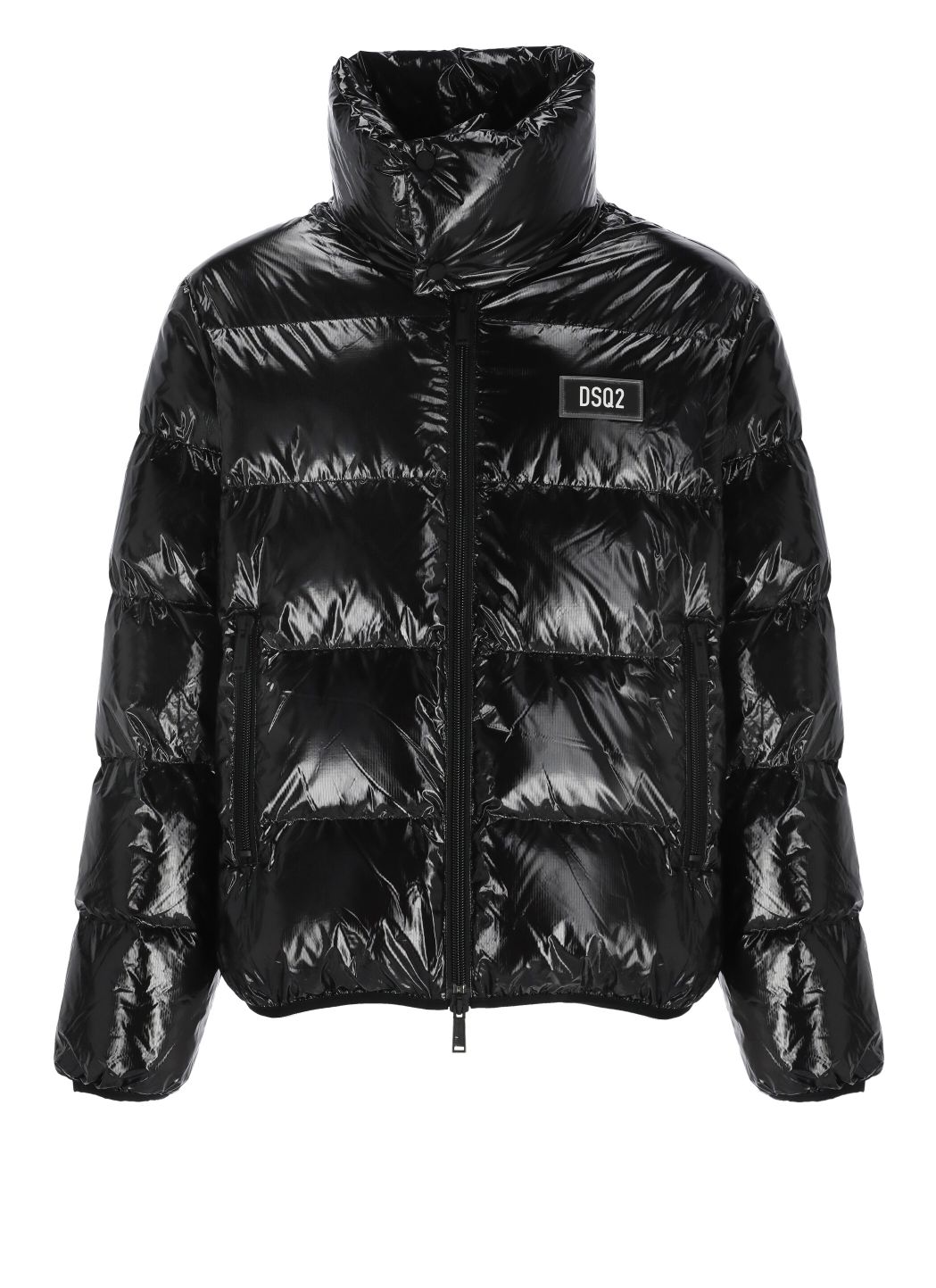 Quilted down jacket with logo