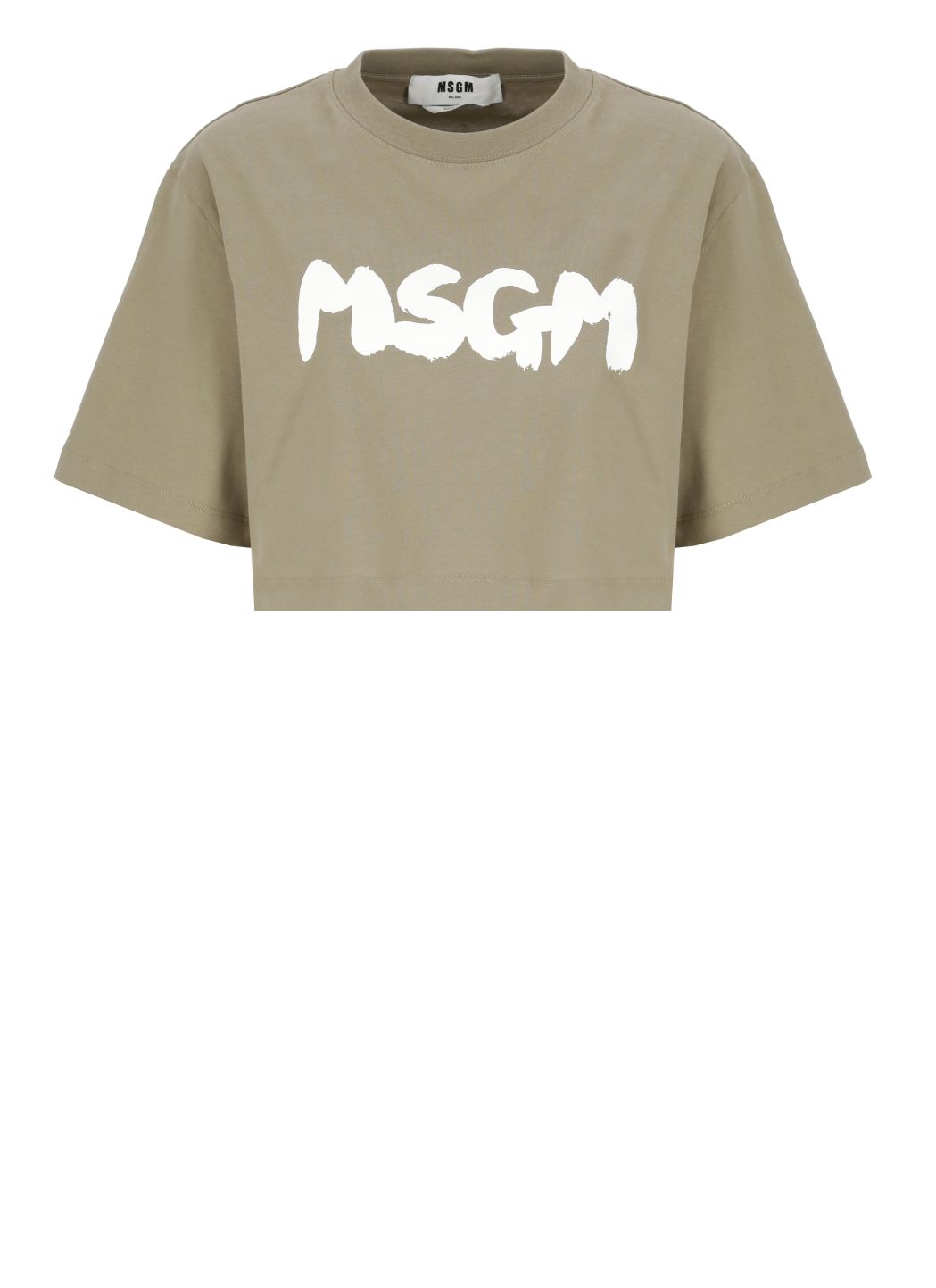 T-shirt cropped con logo