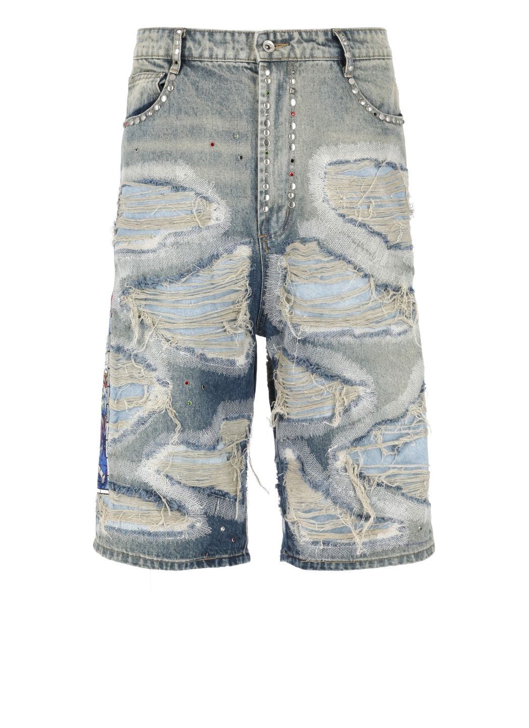 Chrome Stud Embroidered bermuda shorts