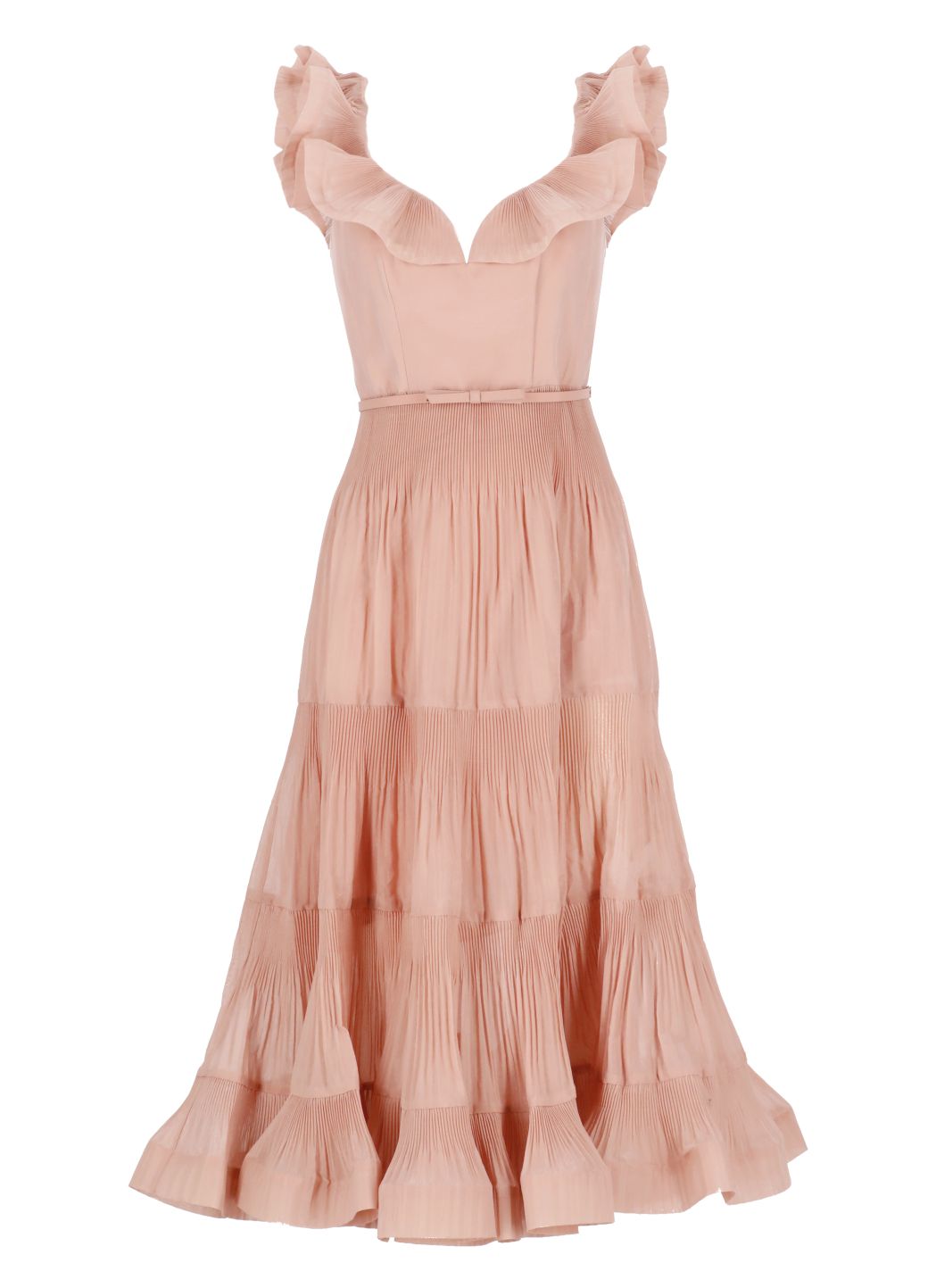 Frill pleated dress