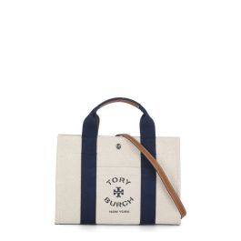 Tory Burch Small Mcgraw Canvas Bucket Bag in White