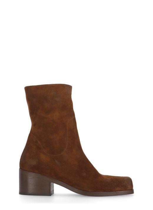 Suede leather ankle boots