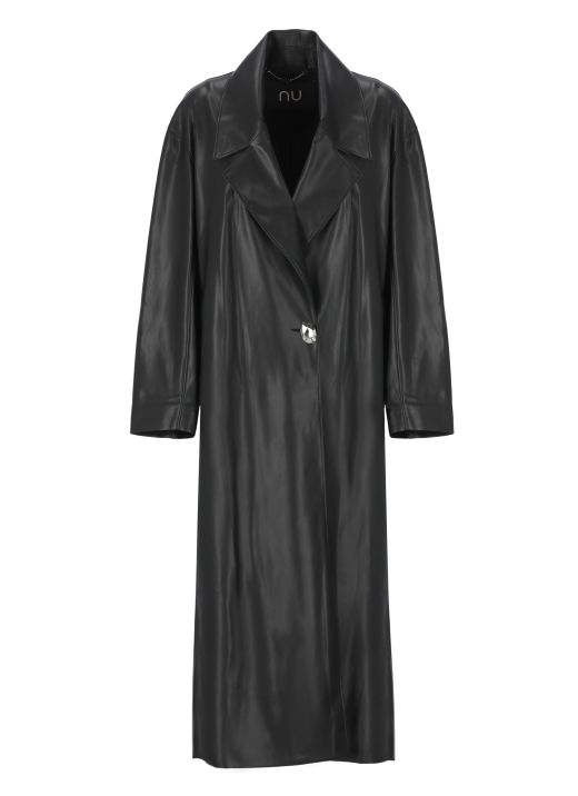 Synthetic leather raincoat