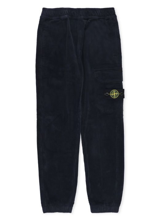 Pantaloni corduroy con logo