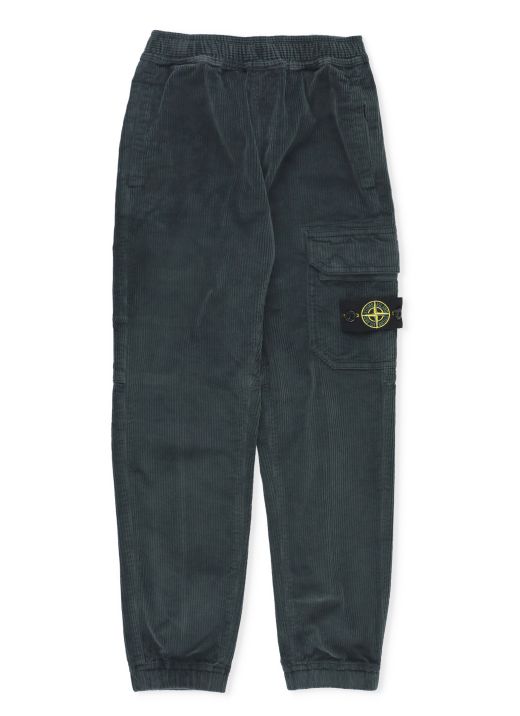 Pantaloni corduroy con logo