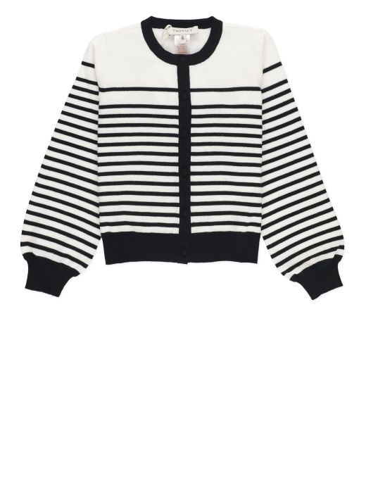 Cardigan with striped pattern