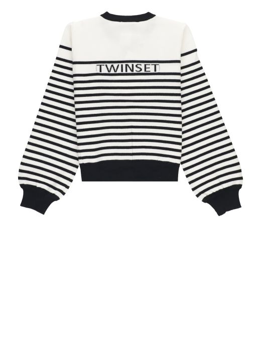 Cardigan with striped pattern