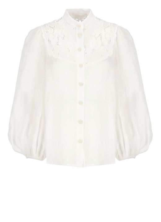 Golden Embroidered Yoke blouse